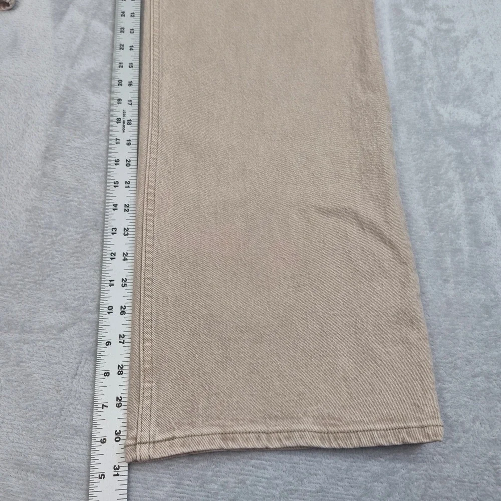 NWT 33 16R Abercrombie The 90s Relaxed High Rise Jeans Tan Khaki Denim Plus